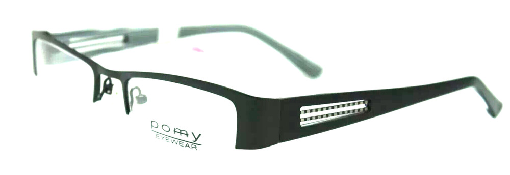 POMY EYEWEAR 306 BLACK WHITE EYEGLASSES 51-19-140 AUTHENTIC DESIGNER FRAME